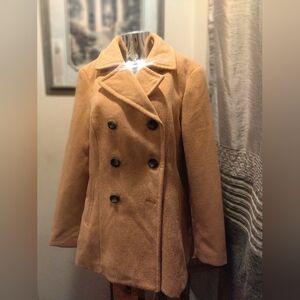 Women's Tan Double-Breasted Coat XL
